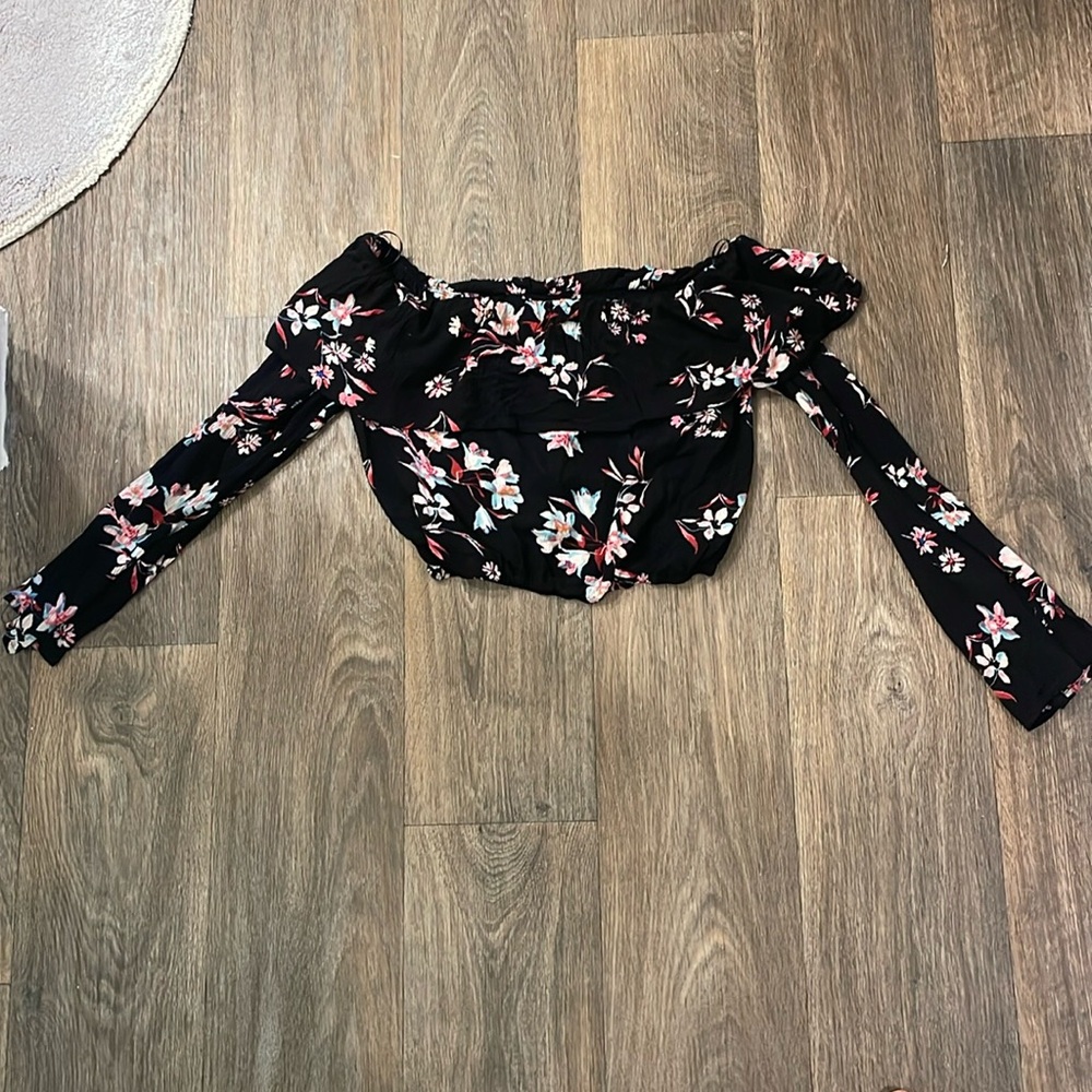 Crop floral top